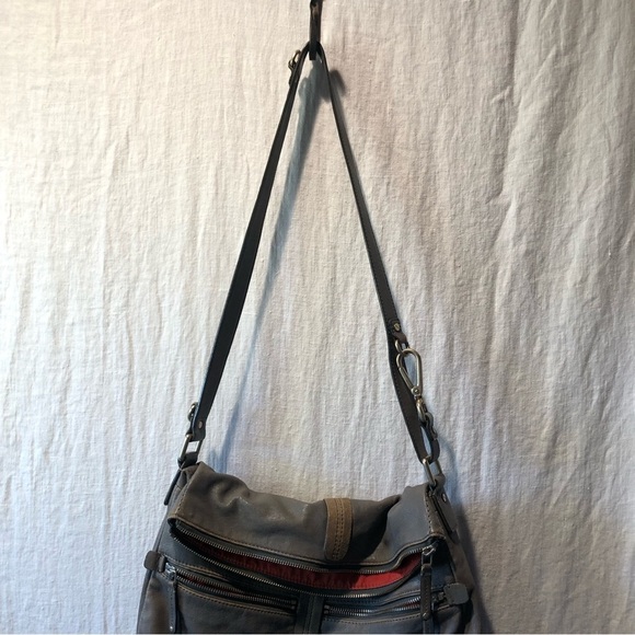 Banana Republic elephant grey lamb leather adjustable strap purse 12 x15 x3 - Picture 5 of 14